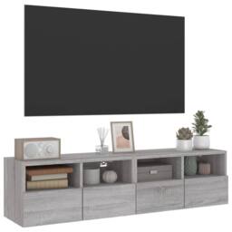 Berkfield Home TV Wall Cabinets 2 pcs Grey Sonoma 60x30x30 cm Engineered Wood - Size: 60 x 30 x 30 cm - thumbnail 6