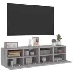 Berkfield Home TV Wall Cabinets 2 pcs Grey Sonoma 60x30x30 cm Engineered Wood - Size: 60 x 30 x 30 cm - thumbnail 5