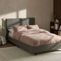 Wyld and Coco Slatted Bed Frame Grey Polyester Small Double 4ft