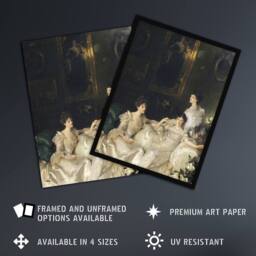 Artery8 The Wyndham Sisters Portrait Sargent Framed Wall Art Print - Size: A4 - thumbnail 2