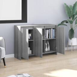Berkfield Home Sideboard Grey Sonoma 102x33x75 cm Engineered Wood - Size: 102 x 33 x 75 cm - thumbnail 1