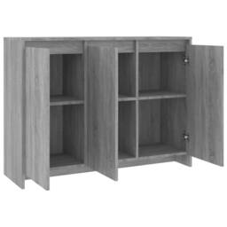 Berkfield Home Sideboard Grey Sonoma 102x33x75 cm Engineered Wood - Size: 102 x 33 x 75 cm - thumbnail 5