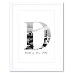 "Artery8 Wall Art Print Scotland Dundee Letter Framed in White - Size: W7"" x H9""" - thumbnail 1