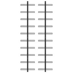Berkfield Home Wall-mounted Wine Racks for 20 Bottles 2 pcs Black Metal - thumbnail 2