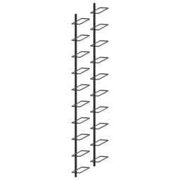 Berkfield Home Wall-mounted Wine Racks for 20 Bottles 2 pcs Black Metal - thumbnail 3