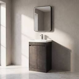 Balterley Chartley 2 Door Vanity Unit, Thin-Edge Basin, 500mm, Slate in Grey - thumbnail 4
