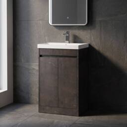 Balterley Chartley 2 Door Vanity Unit, Thin-Edge Basin, 500mm, Slate in Grey - thumbnail 3