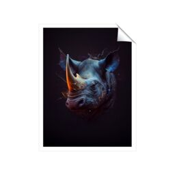 "Warren Reed - Designer Rhino Face Splashart Unframed Art Print - Size: W8"" x H10""" - thumbnail 2