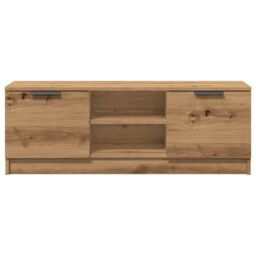 Berkfield Home TV Cabinet Artisan Oak 102x35x36.5 cm Engineered Wood in Brown - thumbnail 4