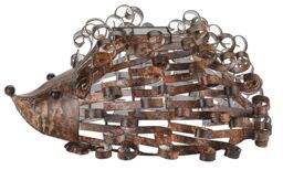 Marco Paul 26cm Bronze Metal Solar Powered Hedgehog Ornament in Brown - thumbnail 5