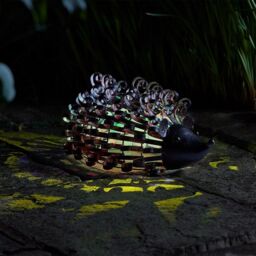 Marco Paul 26cm Bronze Metal Solar Powered Hedgehog Ornament in Brown - thumbnail 4
