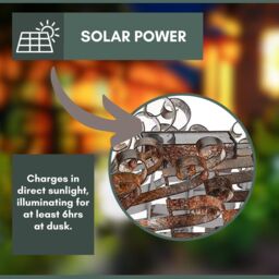 Marco Paul 26cm Bronze Metal Solar Powered Hedgehog Ornament in Brown - thumbnail 6