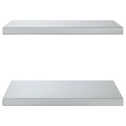 Berkfield Home Wall Shelves 2 pcs 50x40x3 cm Silver Stainless Steel - Size: 50 x 40 x 3 cm - thumbnail 5