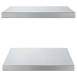 Berkfield Home Wall Shelves 2 pcs 50x40x3 cm Silver Stainless Steel - Size: 50 x 40 x 3 cm - thumbnail 6