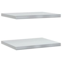 Berkfield Home Wall Shelves 2 pcs 50x40x3 cm Silver Stainless Steel - Size: 50 x 40 x 3 cm - thumbnail 2