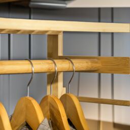 Pirlo Plush Bamboo 155CM Tall Open Wardrobe With Shelves in Natural - thumbnail 4