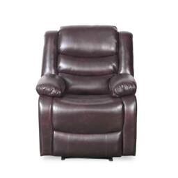 Furnishings For Less UK Cortland Leather Look Single Seater Armchair Manual Reclining Brown - thumbnail 2
