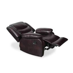 Furnishings For Less UK Cortland Leather Look Single Seater Armchair Manual Reclining Brown - thumbnail 6