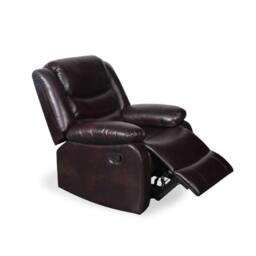 Furnishings For Less UK Cortland Leather Look Single Seater Armchair Manual Reclining Brown - thumbnail 5