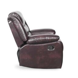 Furnishings For Less UK Cortland Leather Look Single Seater Armchair Manual Reclining Brown - thumbnail 7