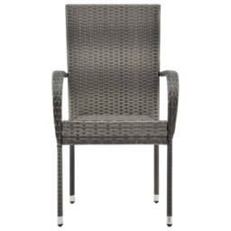 Berkfield Home 3 Piece Garden Dining Set Grey - thumbnail 6