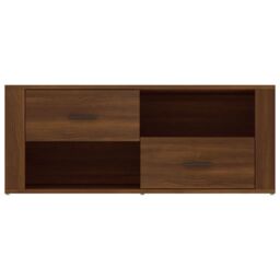 Berkfield Home TV Cabinet Brown Oak 100x35x40 cm Engineered Wood - Size: 100 x 35 x 40 cm - thumbnail 6