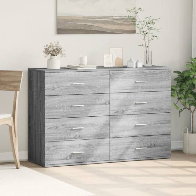 Berkfield Home Sideboards 2 pcs Grey Sonoma 60x39x80 cm Engineered Wood - Size: 60 x 39 x 80 cm - image 1