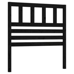 Berkfield Home Beautiful Bed Headboard Black 96x4x100 cm Solid Wood Pine - Size: 96 x 4 x 100 cm - thumbnail 3