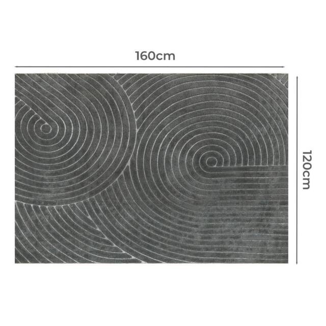 Nordara 120cmx160cm/Grey Plush Velvet Area Rug Soft Shaggy Floor Carpet in Grey - Size: 120 cm x 100 cm - image 1