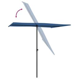 Berkfield Home Outdoor Parasol with Aluminium Pole 2x1.5 m Azure Blue - thumbnail 6