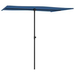 Berkfield Home Outdoor Parasol with Aluminium Pole 2x1.5 m Azure Blue - thumbnail 3