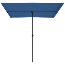 Berkfield Home Outdoor Parasol with Aluminium Pole 2x1.5 m Azure Blue - thumbnail 4