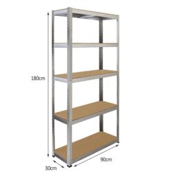 Monstershop 2 x 90cm Galwix & Galwix Workbench Shelving Unit & Mallet in Silver - Size: 2 x 90 cm - thumbnail 2