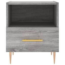 Berkfield Home Bedside Cabinet Grey Sonoma 40x35x47.5 cm Engineered Wood - thumbnail 4