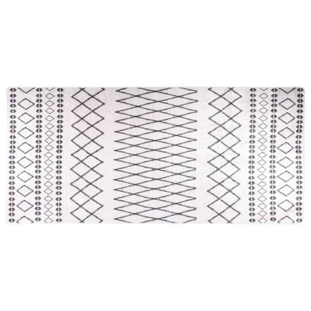 Berkfield Home Rug Washable 80x300 cm Black & White Anti Slip - Size: Medium - image 1