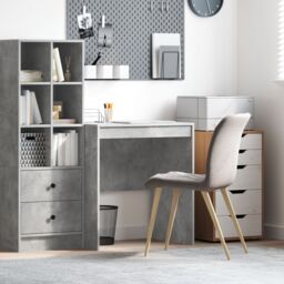 Berkfield Home Writing Desk Concrete grey MDF with concrete look 70 x 50 x 76 cm