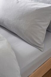 Martex Touch of Linen Fitted Sheet in Pale Blue - Size: King Fitted - thumbnail 4