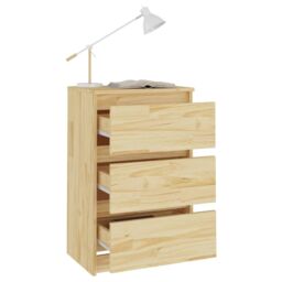 Berkfield Home Bedside Cabinets 2 pcs 40x29.5x64 cm Solid Pine Wood in Brown - thumbnail 3