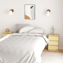Berkfield Home Bedside Cabinets 2 pcs 40x29.5x64 cm Solid Pine Wood in Brown - thumbnail 1
