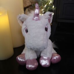 Samuel Alexander 24cm Plush White Unicorn with Sparkly Pink Horn & Hooves - thumbnail 2