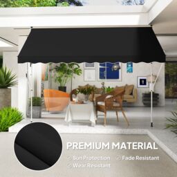 OUTSUNNY 3 x 1.5 m Retractable patio Awning Floor-to-ceiling shade, Black - thumbnail 4