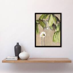 Artery8 May Apple Flower Watercolour Vintage Framed Wall Art Print Overbeck in Beige - Size: A4 - thumbnail 4