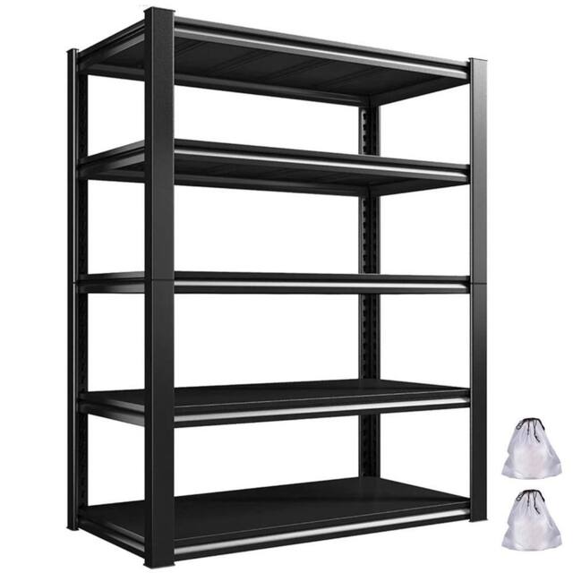 Ventryn 5 Tier Metal Storage Rack Shelving Unit For Garage Warehouse Shed in Black - image 1