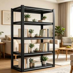 Ventryn 5 Tier Metal Storage Rack Shelving Unit For Garage Warehouse Shed in Black - thumbnail 5