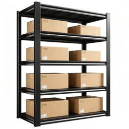 Ventryn 5 Tier Metal Storage Rack Shelving Unit For Garage Warehouse Shed in Black - thumbnail 4