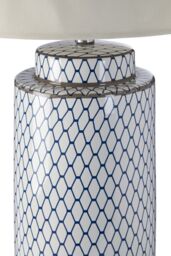 Orsina Ceramic Table Lamp With Cream Shade, Tapered Textured Base Table Light, Elegant Cylindrical Ceramic Lamp - thumbnail 3