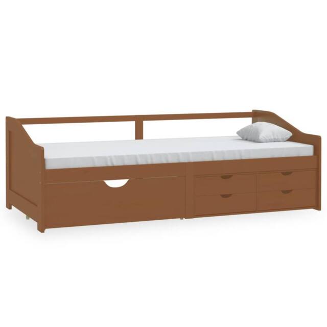 Berkfield Home 3-Seater Day Bed with Drawers Honey Brown Solid Pinewood 90x200 cm - image 1