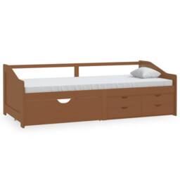 Berkfield Home 3-Seater Day Bed with Drawers Honey Brown Solid Pinewood 90x200 cm