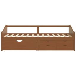 Berkfield Home 3-Seater Day Bed with Drawers Honey Brown Solid Pinewood 90x200 cm - thumbnail 5