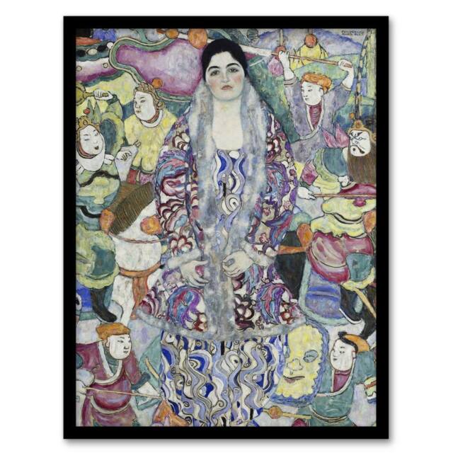 "Artery8 Portrait of Friederike Maria Beer Vintage Framed Wall Art Print Klimt - Size: W12"" x H16""" - image 1
